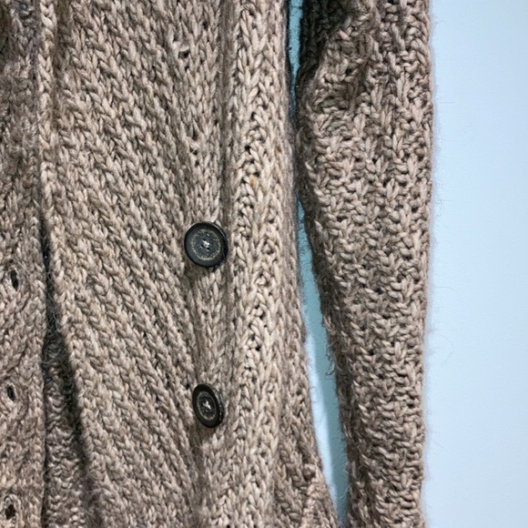 Free People Buttermilk Biscuit Wool Alpaca Cardigan in Brown Size XS - Picture 4 of 11